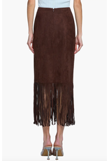 SUEDE FRINGE MIDI SKIRT