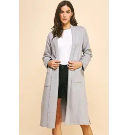EDGE DETAIL OPEN KNIT CARDIGAN