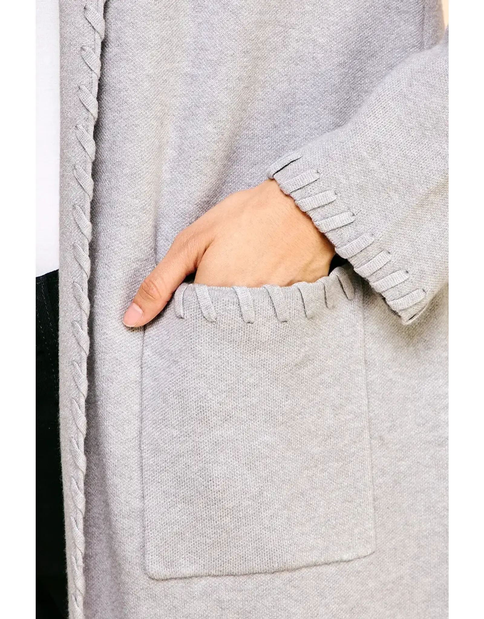 EDGE DETAIL OPEN KNIT CARDIGAN