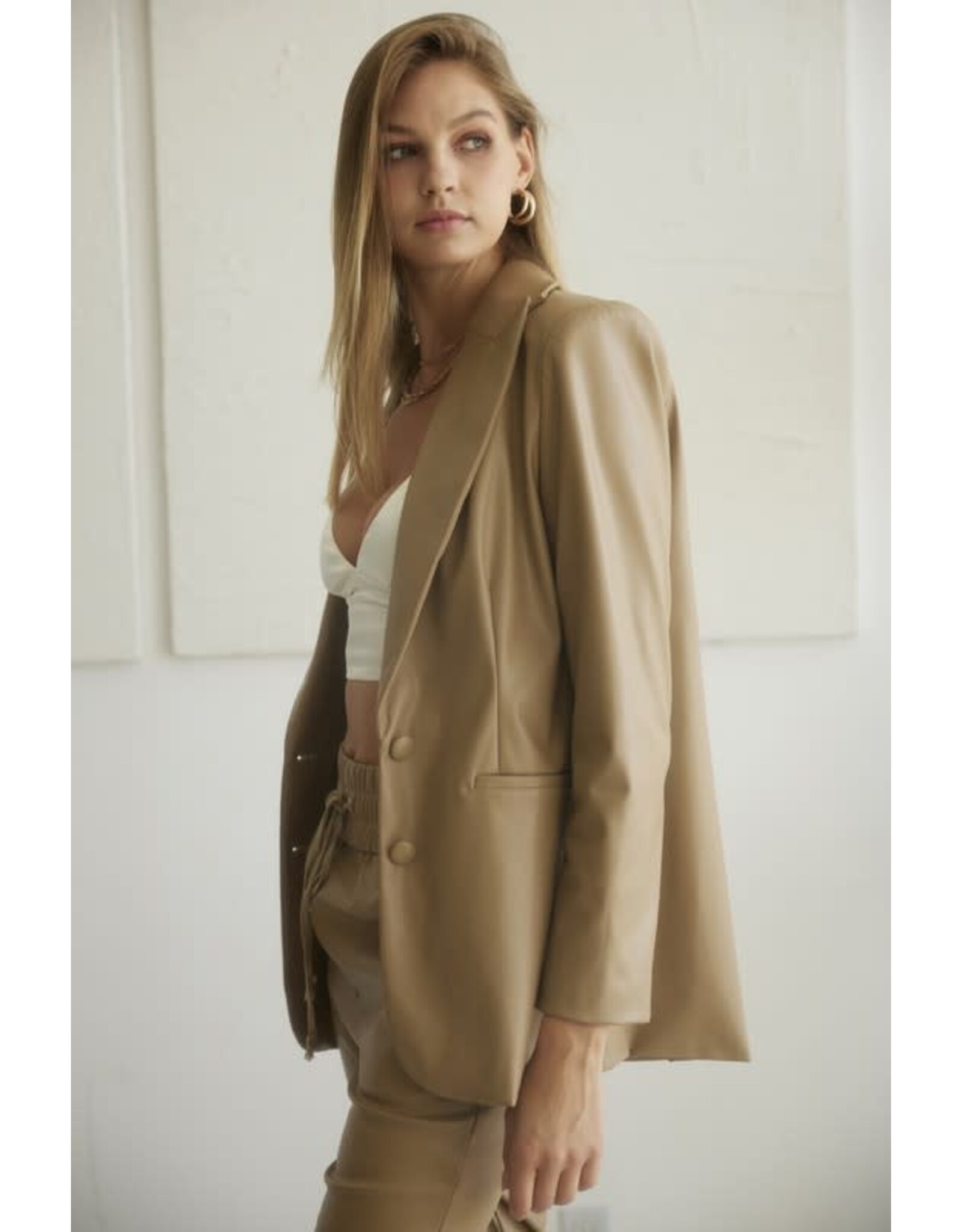 KATHERINE VEGAL LEATHER  BLAZER