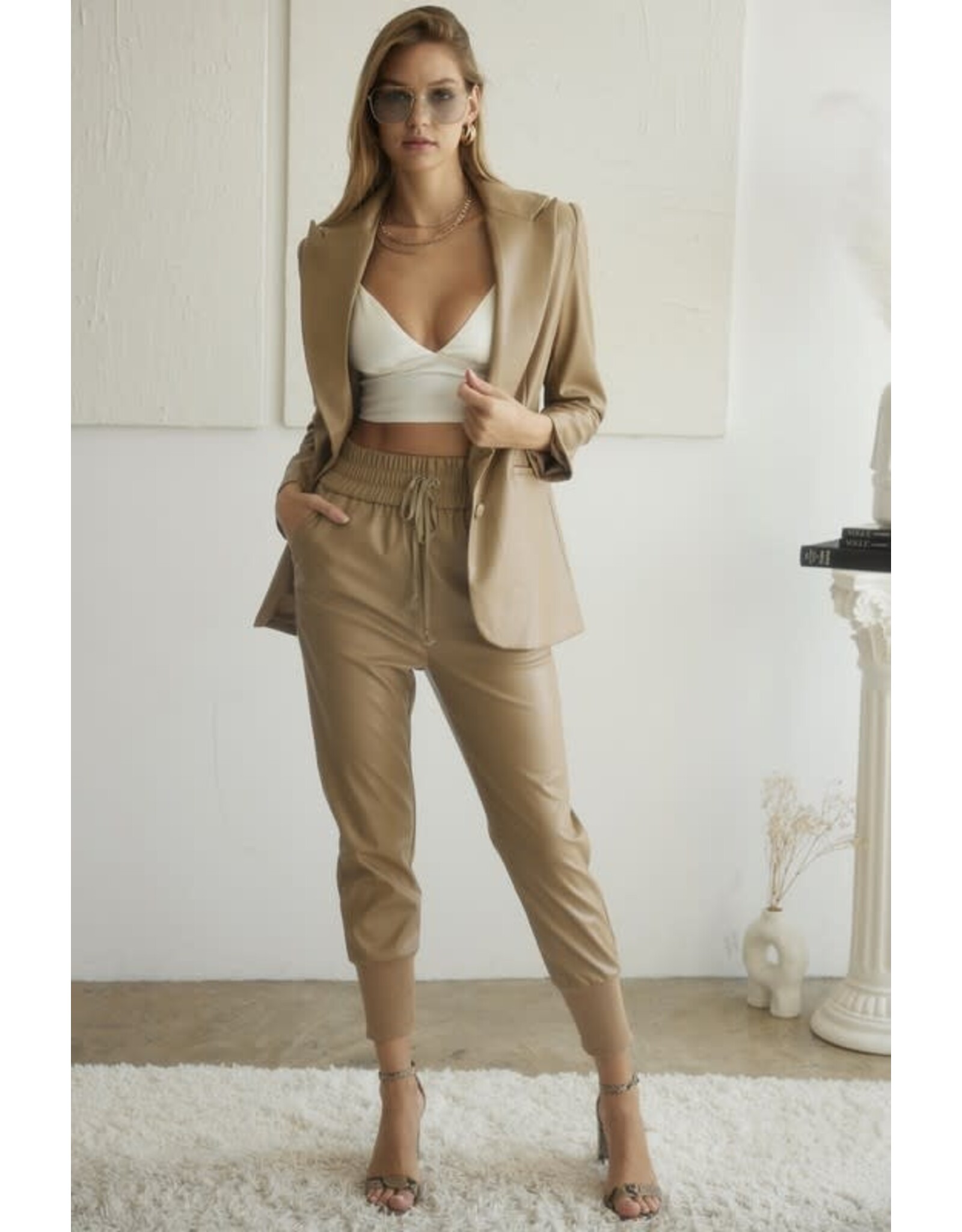 KATHERINE VEGAL LEATHER  BLAZER