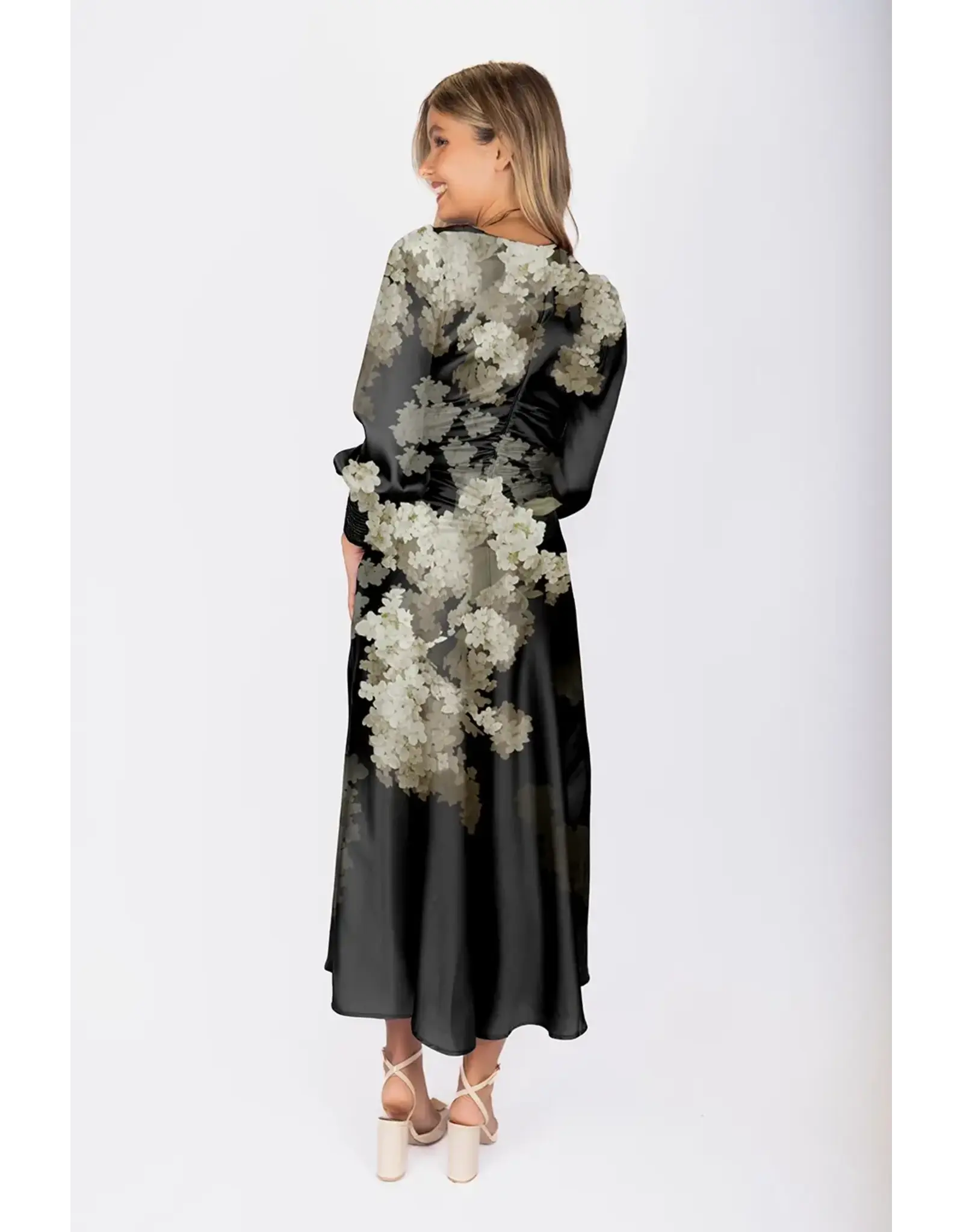 YAKIRA BELLA AUDRY DRESS LSLV RUSHED WAIST