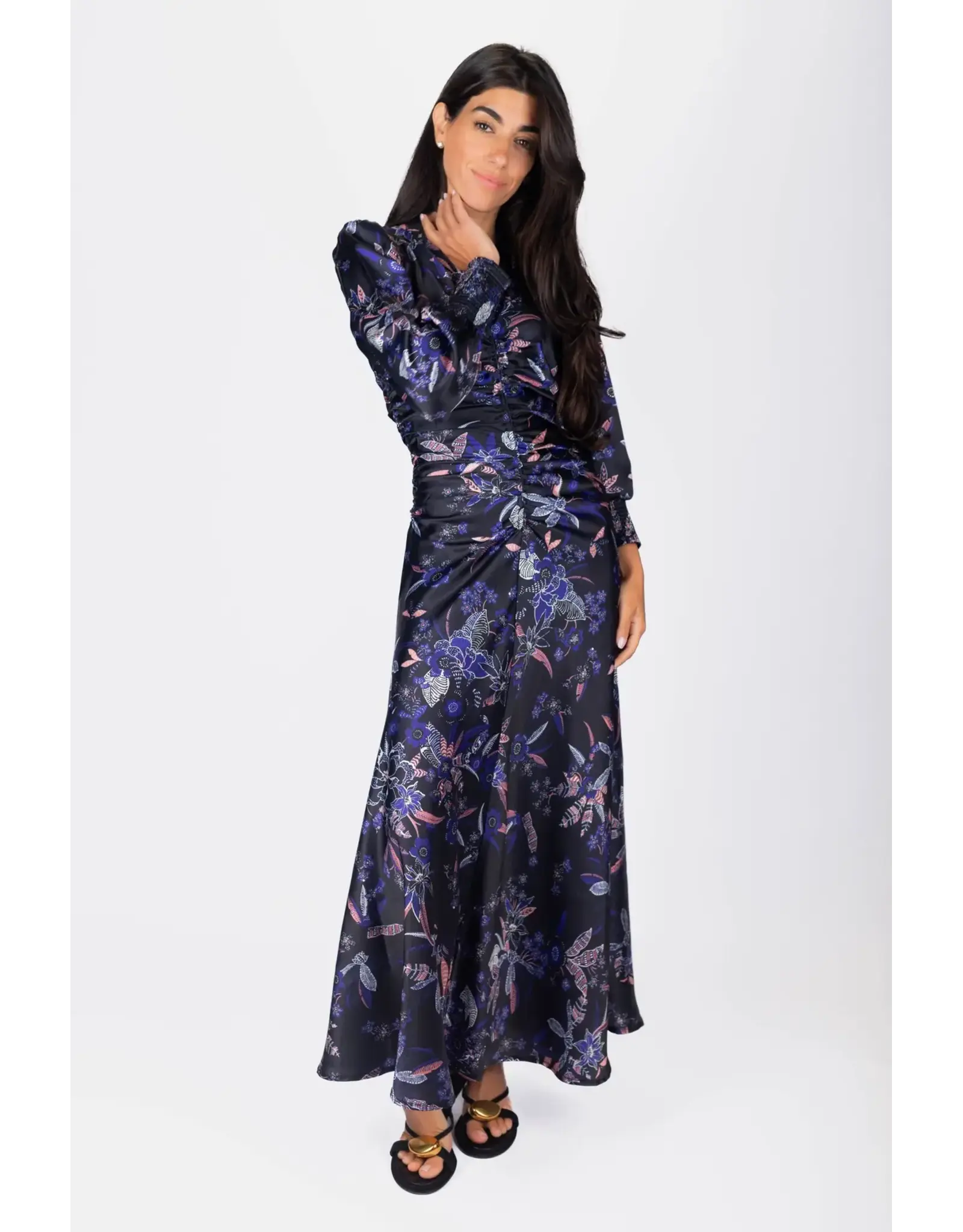 YAKIRA BELLA AUDRY DRESS LSLV RUSHED WAIST