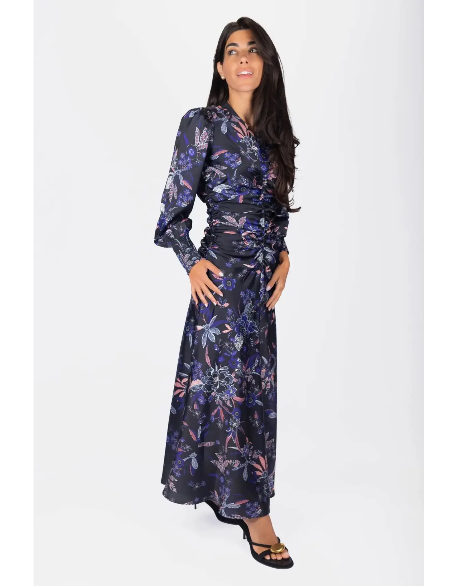 YAKIRA BELLA AUDRY DRESS LSLV RUSHED WAIST