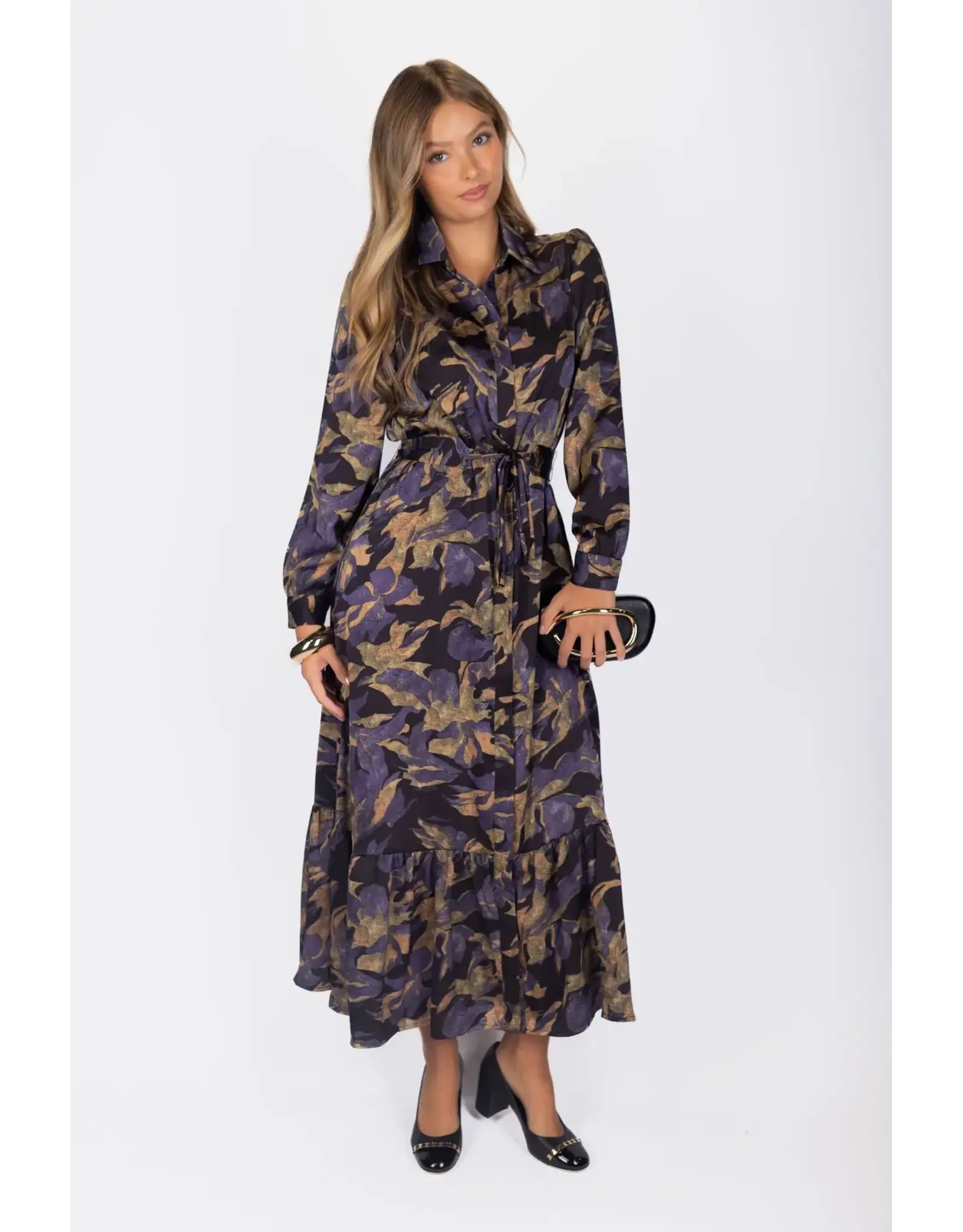 YAKIRA BELLA LEXI DRESS LSLV W/BELT