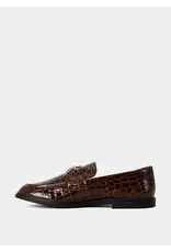 CROC LOAFERS WITH GOLD BOW