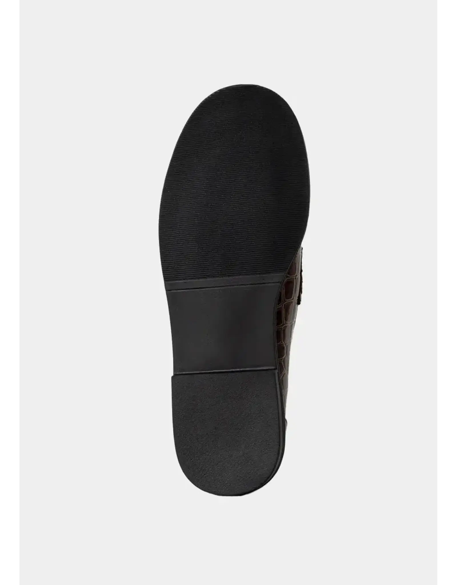 CROC LOAFERS WITH GOLD BOW
