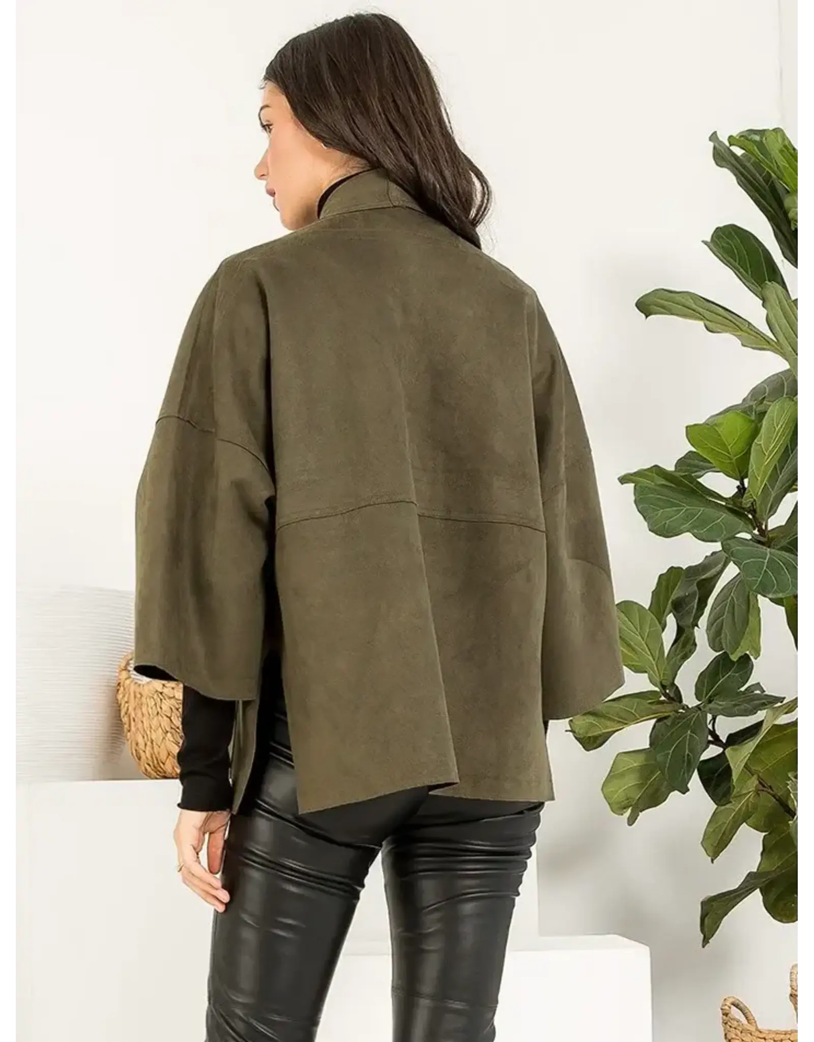 3/4 SLEEVE SUEDE JACKET