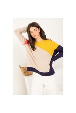 COLORBLOCK KNIT LSLV SWEATER