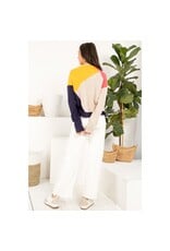 COLORBLOCK KNIT LSLV SWEATER