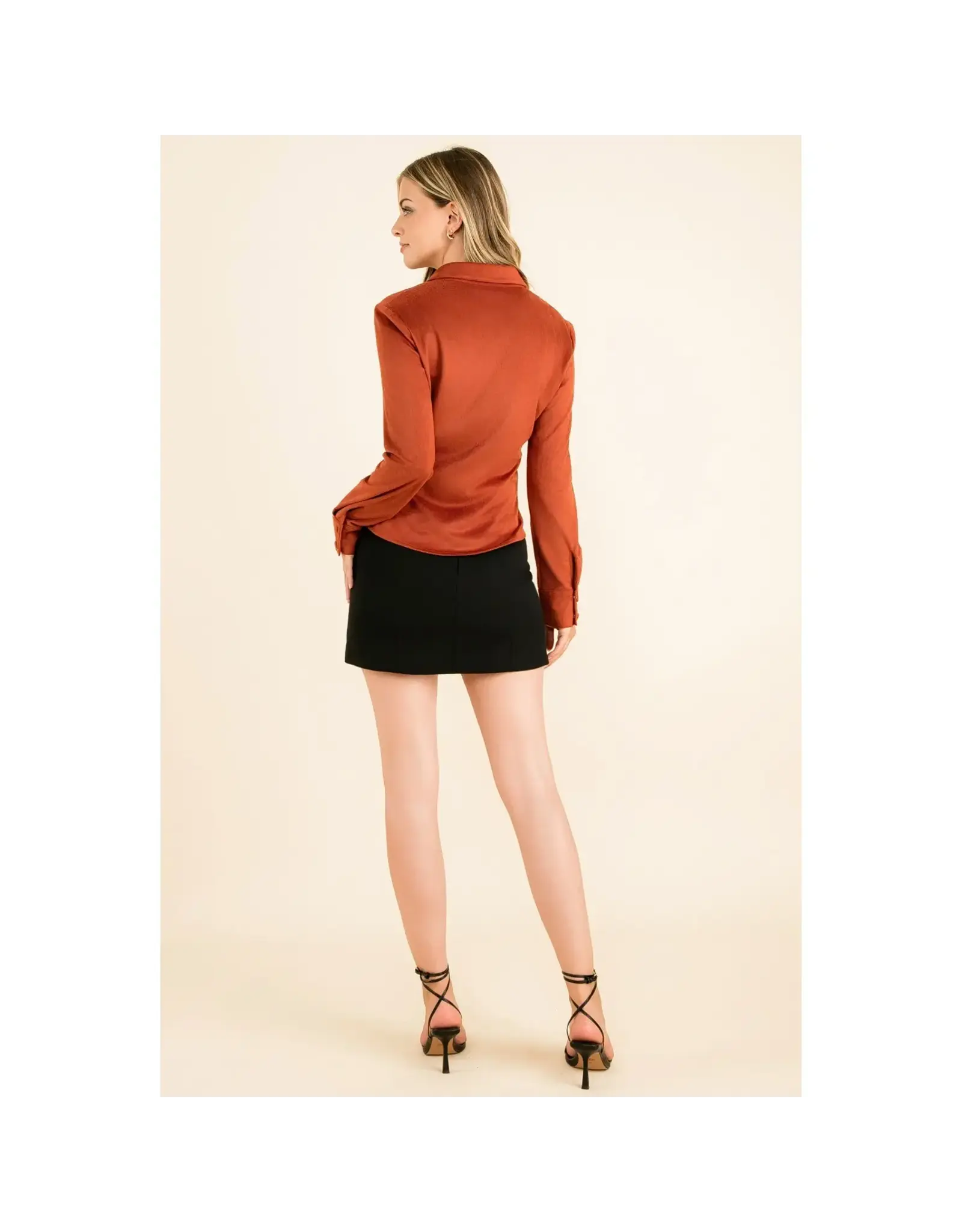 LSLV SUEDE BUTTON UP TOP