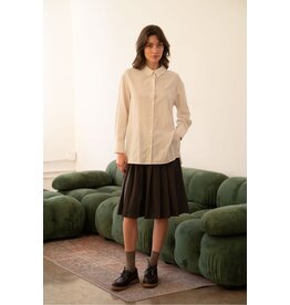 COTTON BUTTON DOWN STRIPED BLOUSE