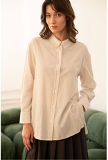 COTTON BUTTON DOWN STRIPED BLOUSE