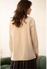 COTTON BUTTON DOWN STRIPED BLOUSE