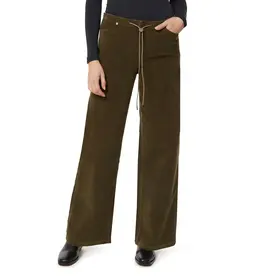 DRAWSTRING CORDUROY WIDE LEG PANTS