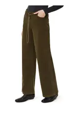 DRAWSTRING CORDUROY WIDE LEG PANTS