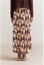 FLORAL PRINT PLEATED MIDI SKIRT