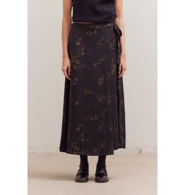 PRINTED OVERLAP MID SKIRT