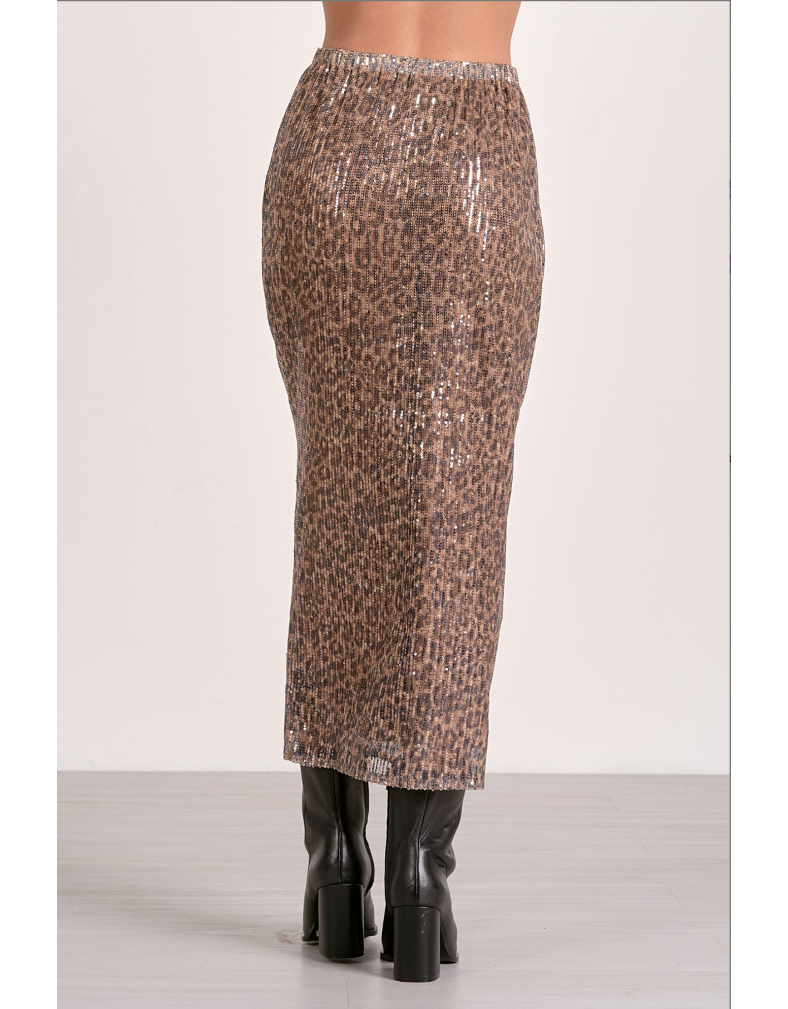 CHEETAH PRINT SEQUIN SKIRT