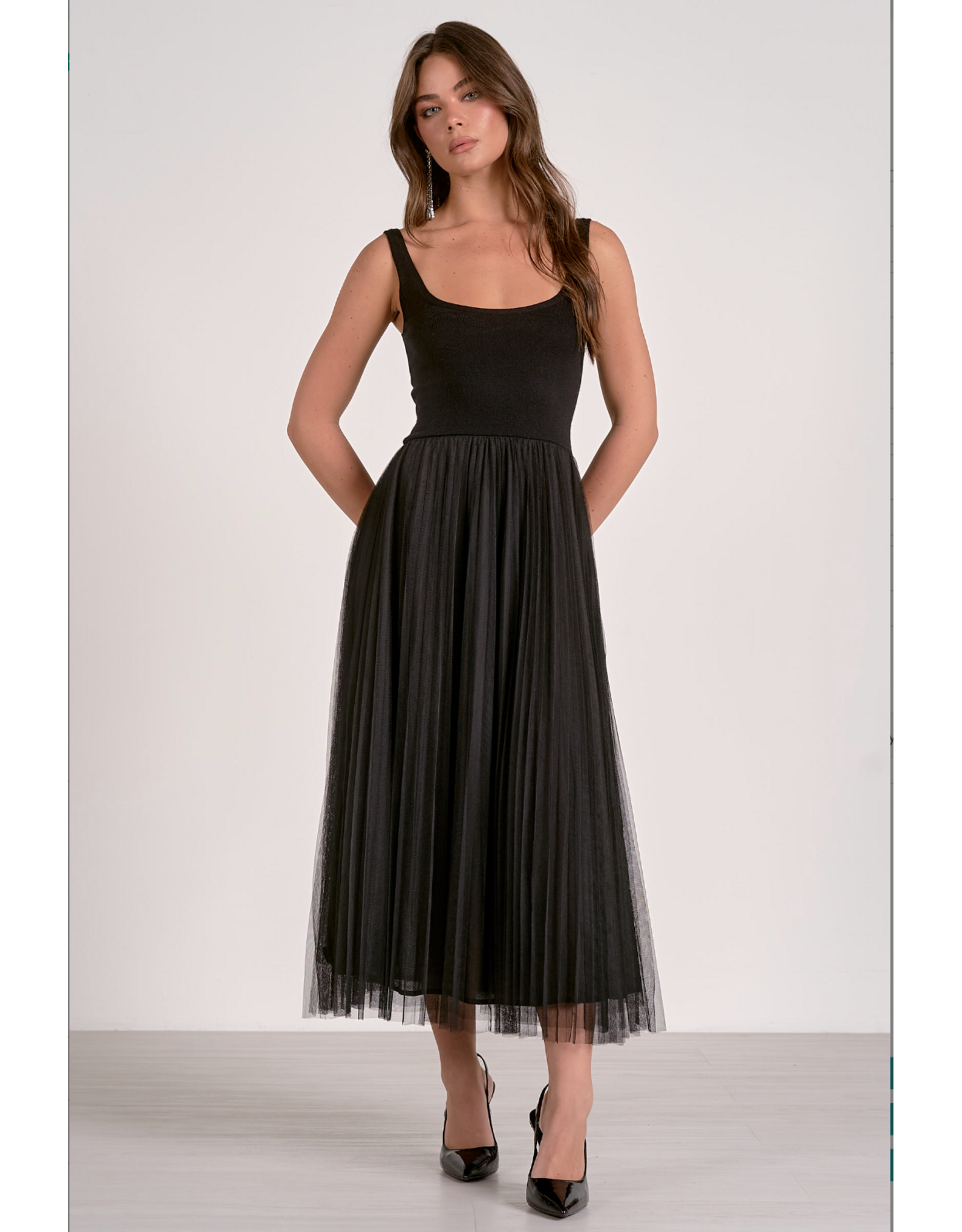 TANK W/TULLE SKIRT MAXI