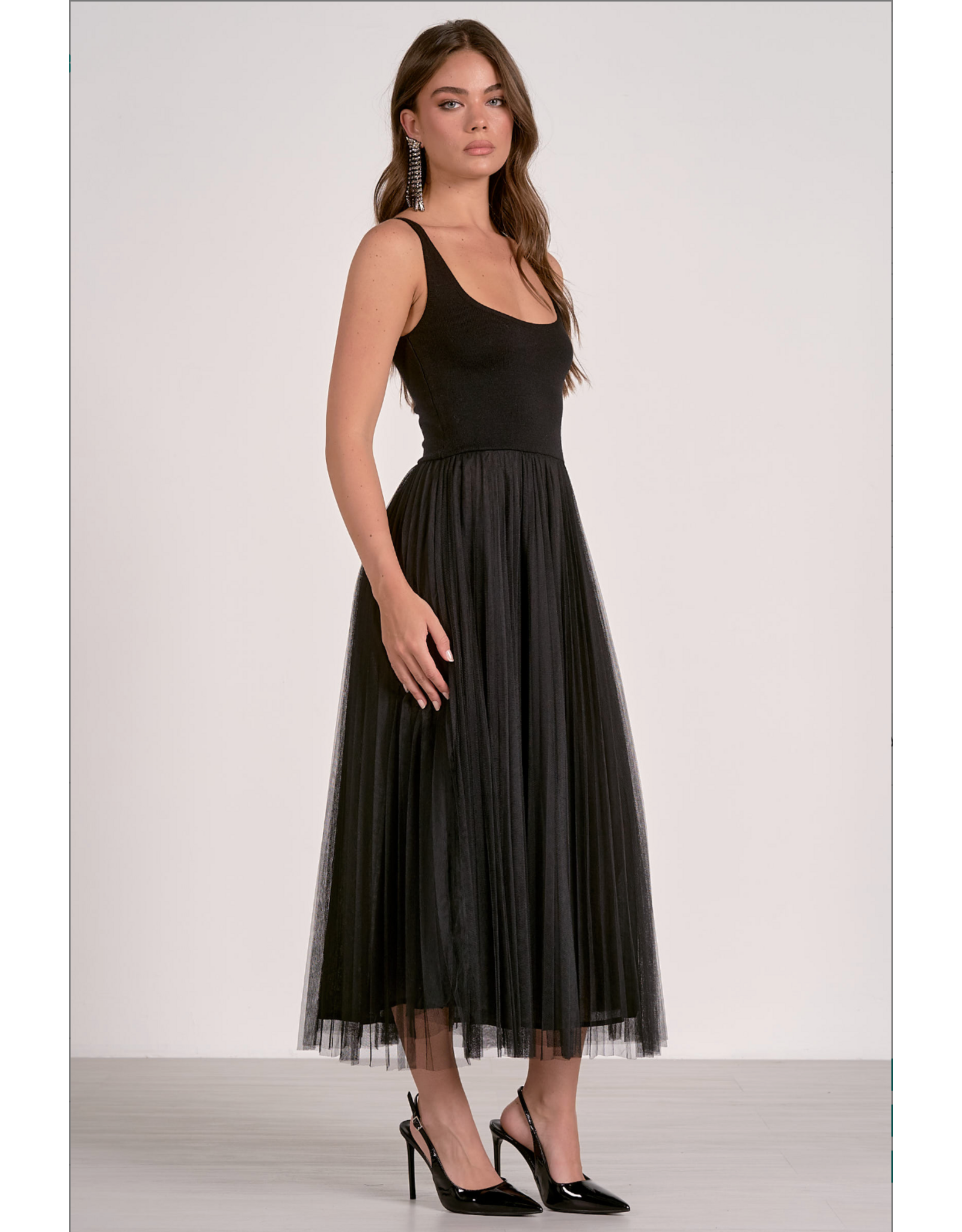 TANK W/TULLE SKIRT MAXI