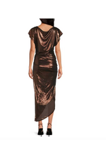 MIDI CAP SLEEVE METALLIC DRESS