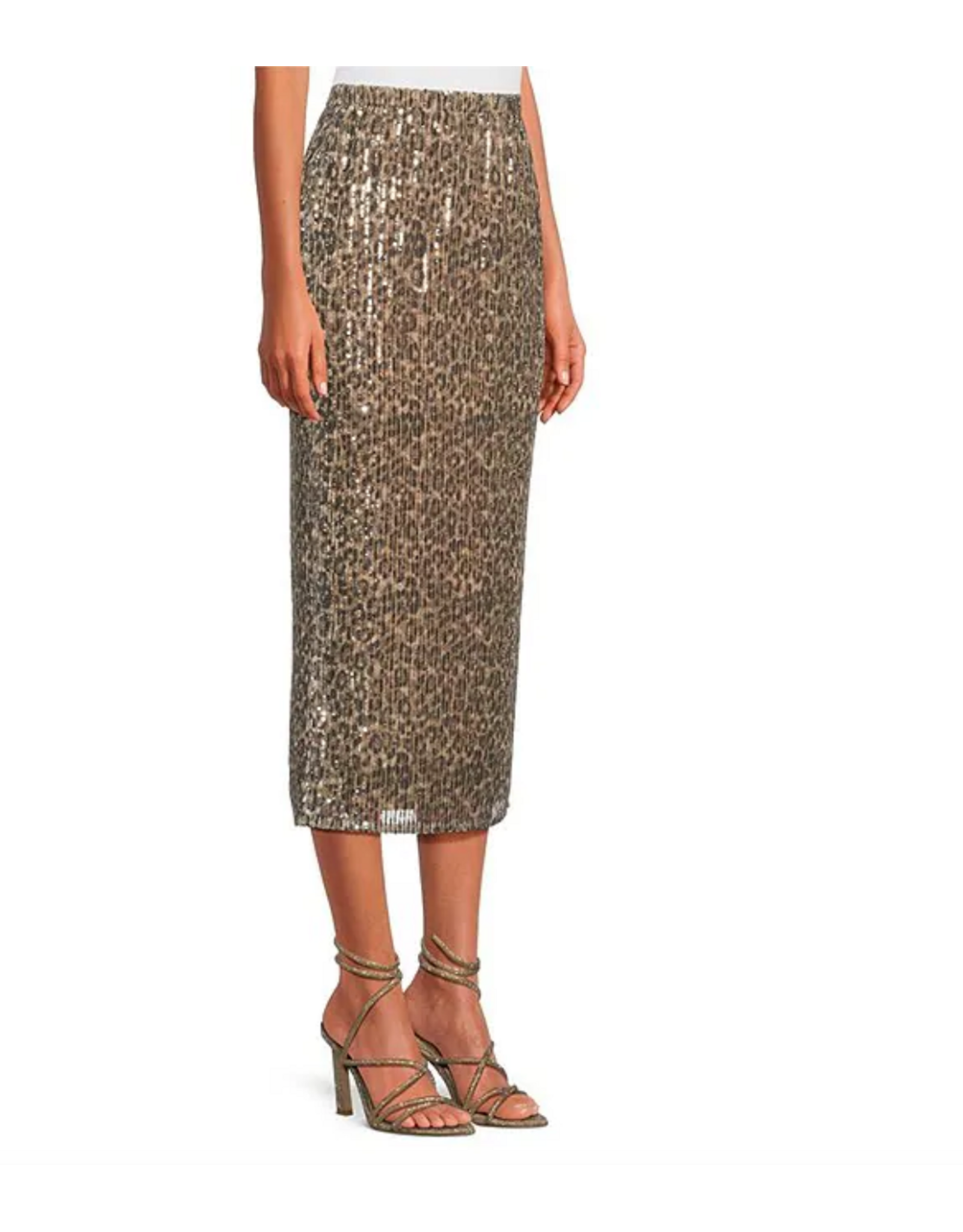 CHEETAH PRINT SEQUIN SKIRT