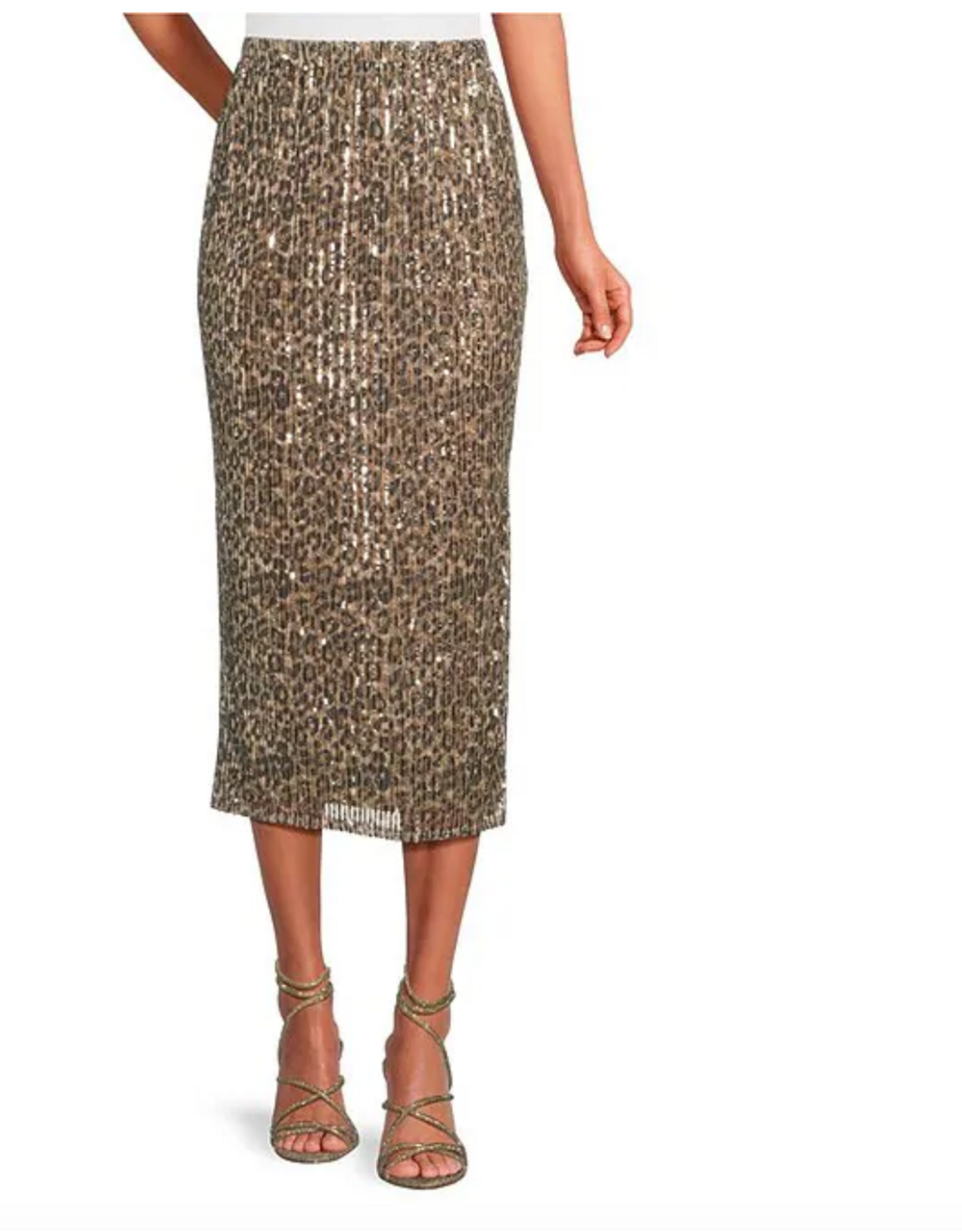 CHEETAH PRINT SEQUIN SKIRT