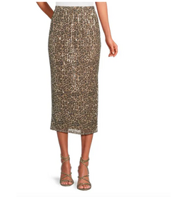 CHEETAH PRINT SEQUIN SKIRT