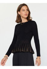 LSLV KNIT TOP W/ CONTRAST HEM