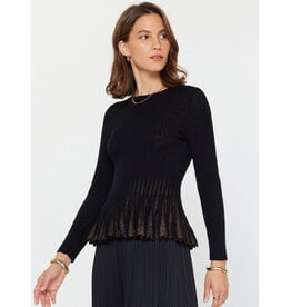 LSLV KNIT TOP W/ CONTRAST HEM