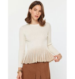 LSLV KNIT TOP W/ CONTRAST HEM