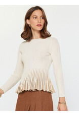 LSLV KNIT TOP W/ CONTRAST HEM