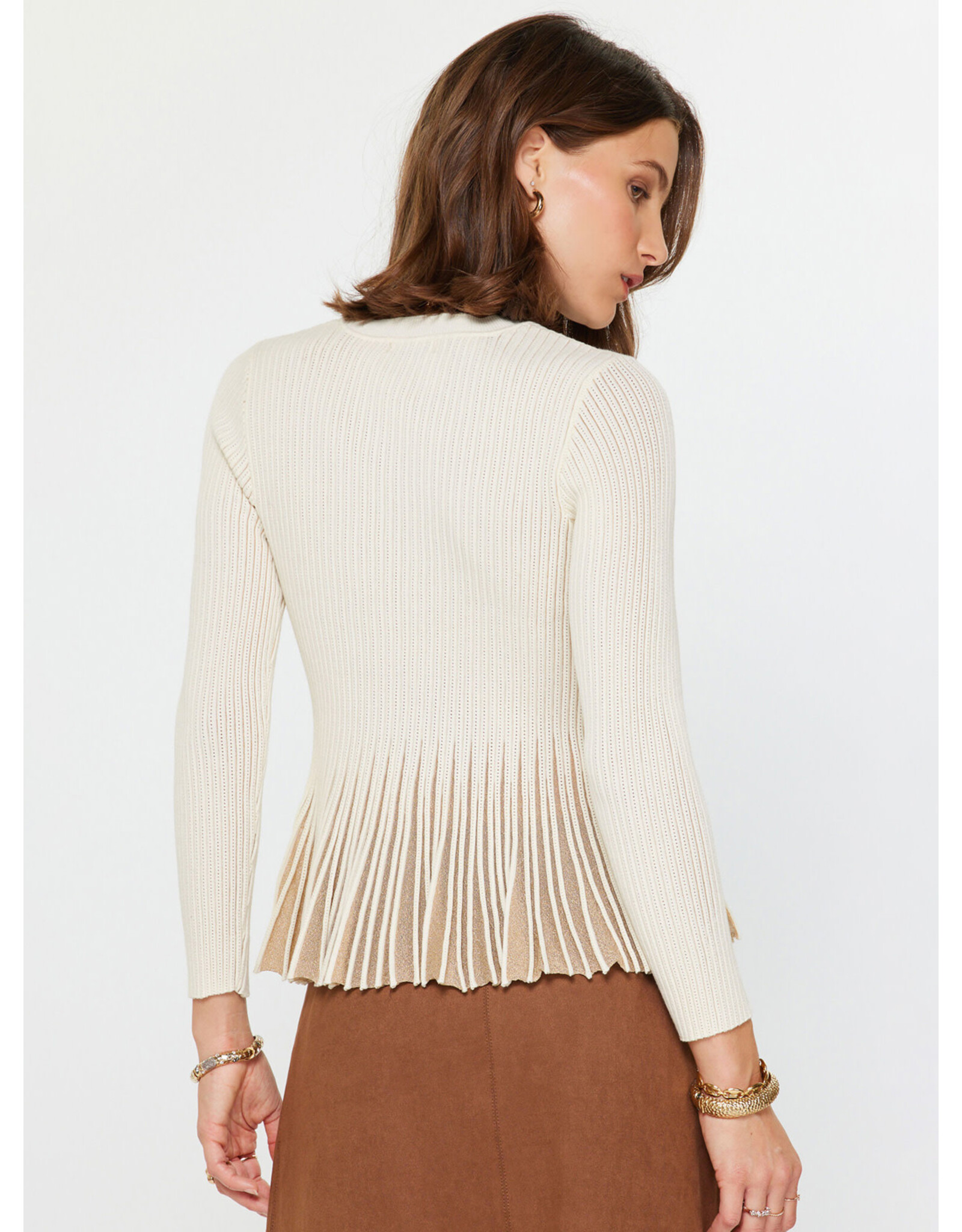LSLV KNIT TOP W/ CONTRAST HEM