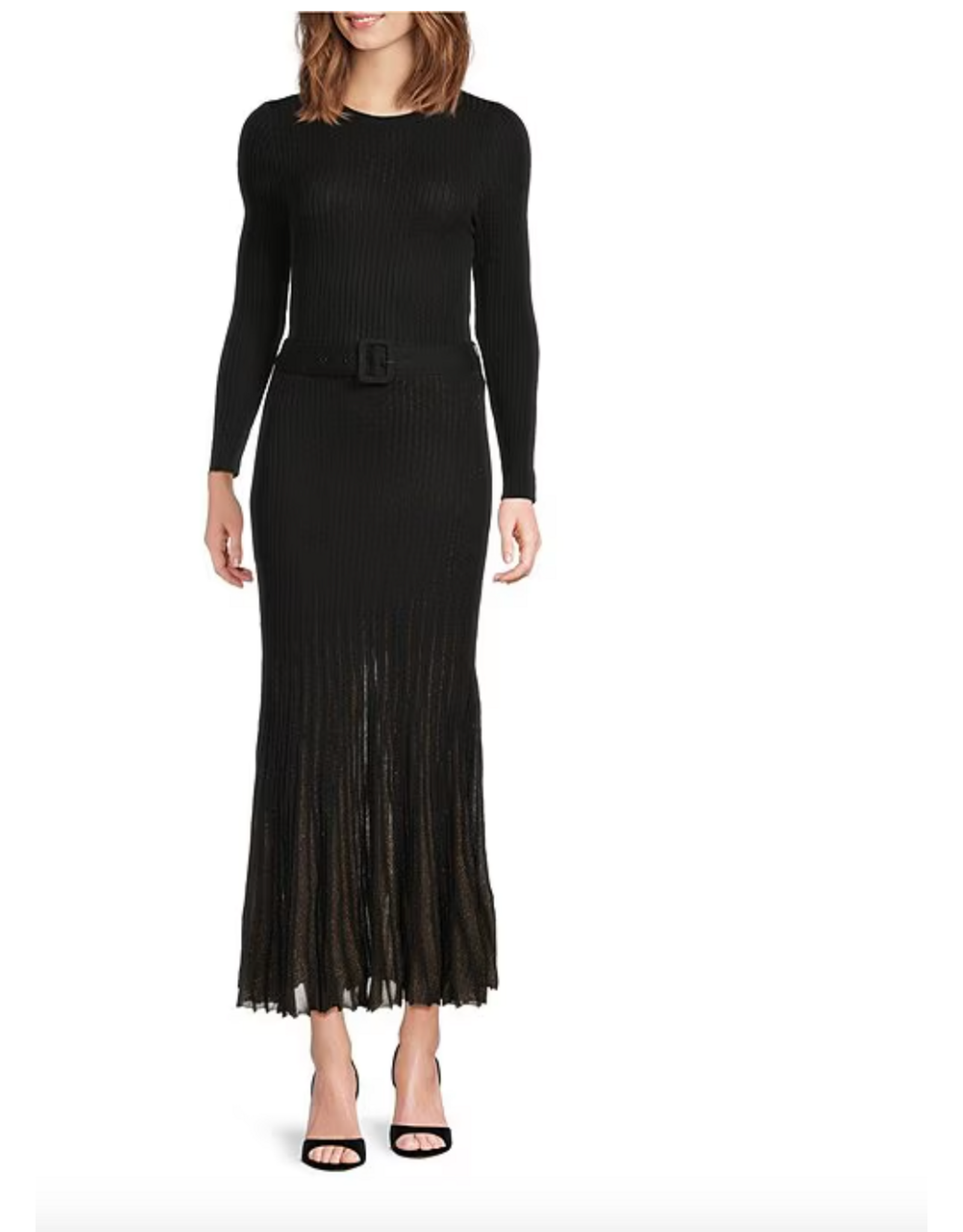 LSLV SWEATER DRESS W/CONTRAST GODET SKIRT