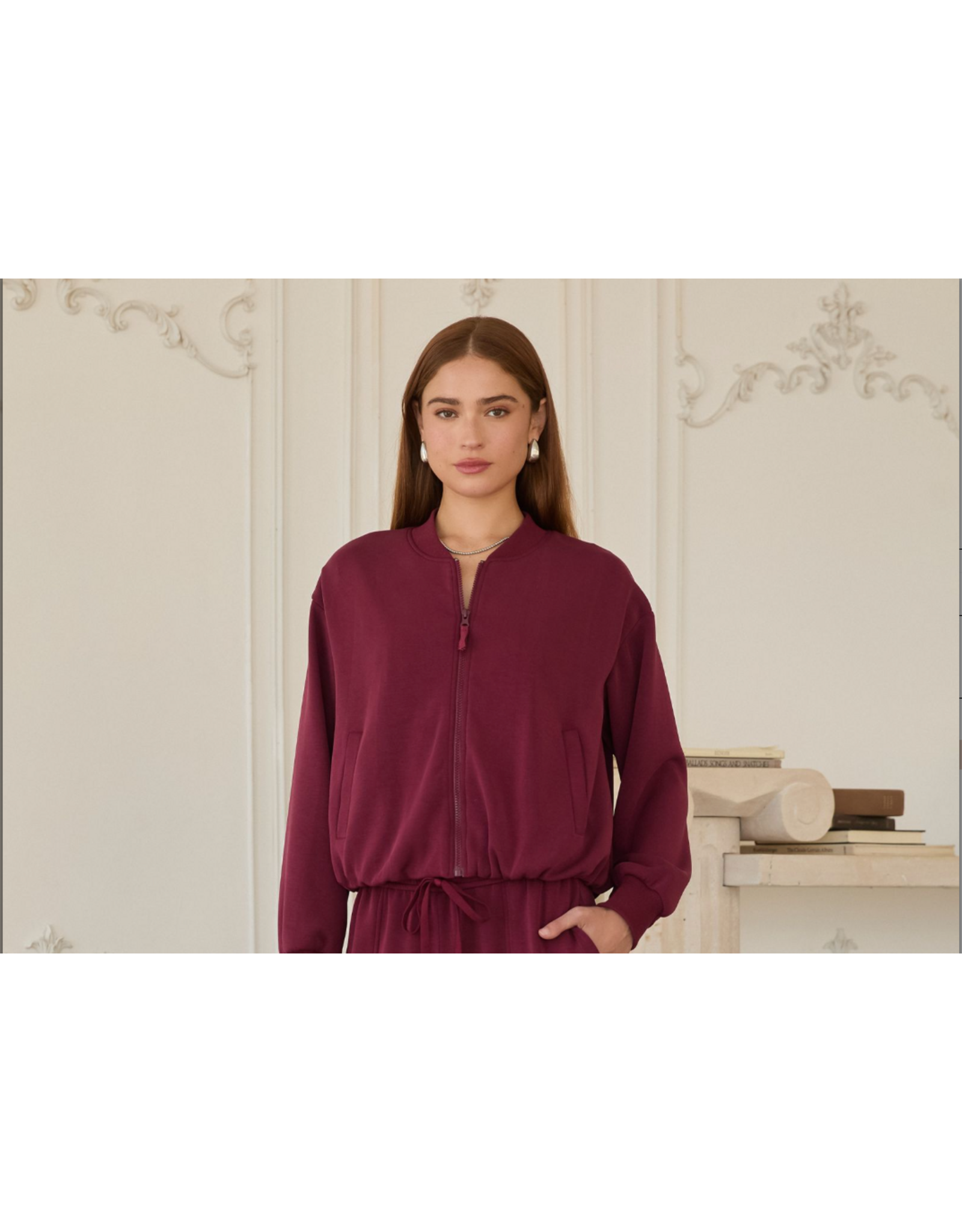 BRUSHED MODAL BOMBER JACKET