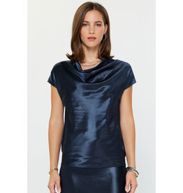 COWL NECK SILK SWEATER BACK BLOUSE