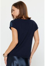 COWL NECK SILK SWEATER BACK BLOUSE