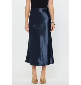 ELASTIC WAIST BIAS MIDI SKIRT