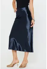 ELASTIC WAIST BIAS MIDI SKIRT