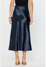 ELASTIC WAIST BIAS MIDI SKIRT