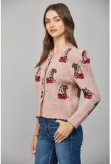 CHERRY MOTIF BUTTON CARDIGAN