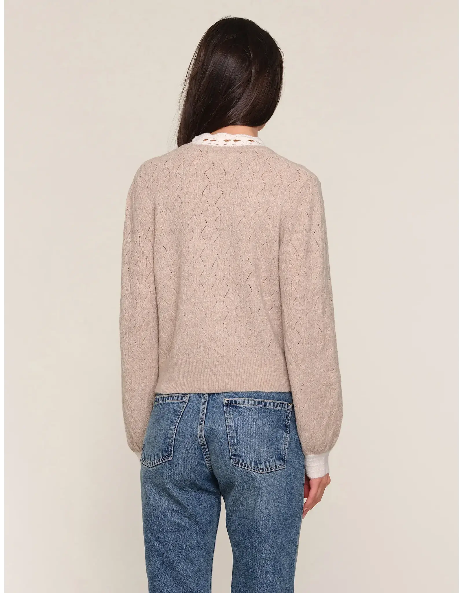 ELEANOR CARDI W/PEARL BUTTONS