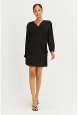 JILL PLEATED CHIFFON WRAP DRESS