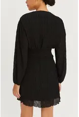 JILL PLEATED CHIFFON WRAP DRESS