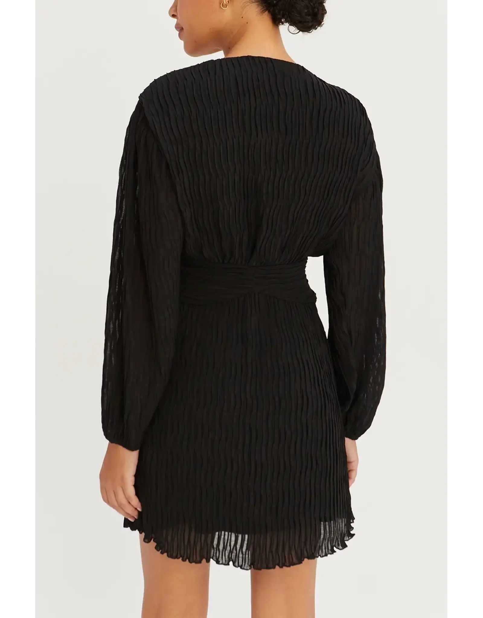 JILL PLEATED CHIFFON WRAP DRESS
