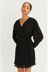 JILL PLEATED CHIFFON WRAP DRESS