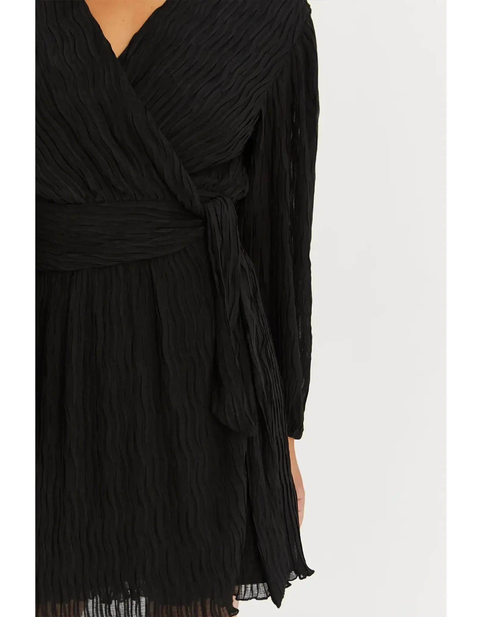 JILL PLEATED CHIFFON WRAP DRESS