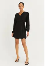 JILL PLEATED CHIFFON WRAP DRESS