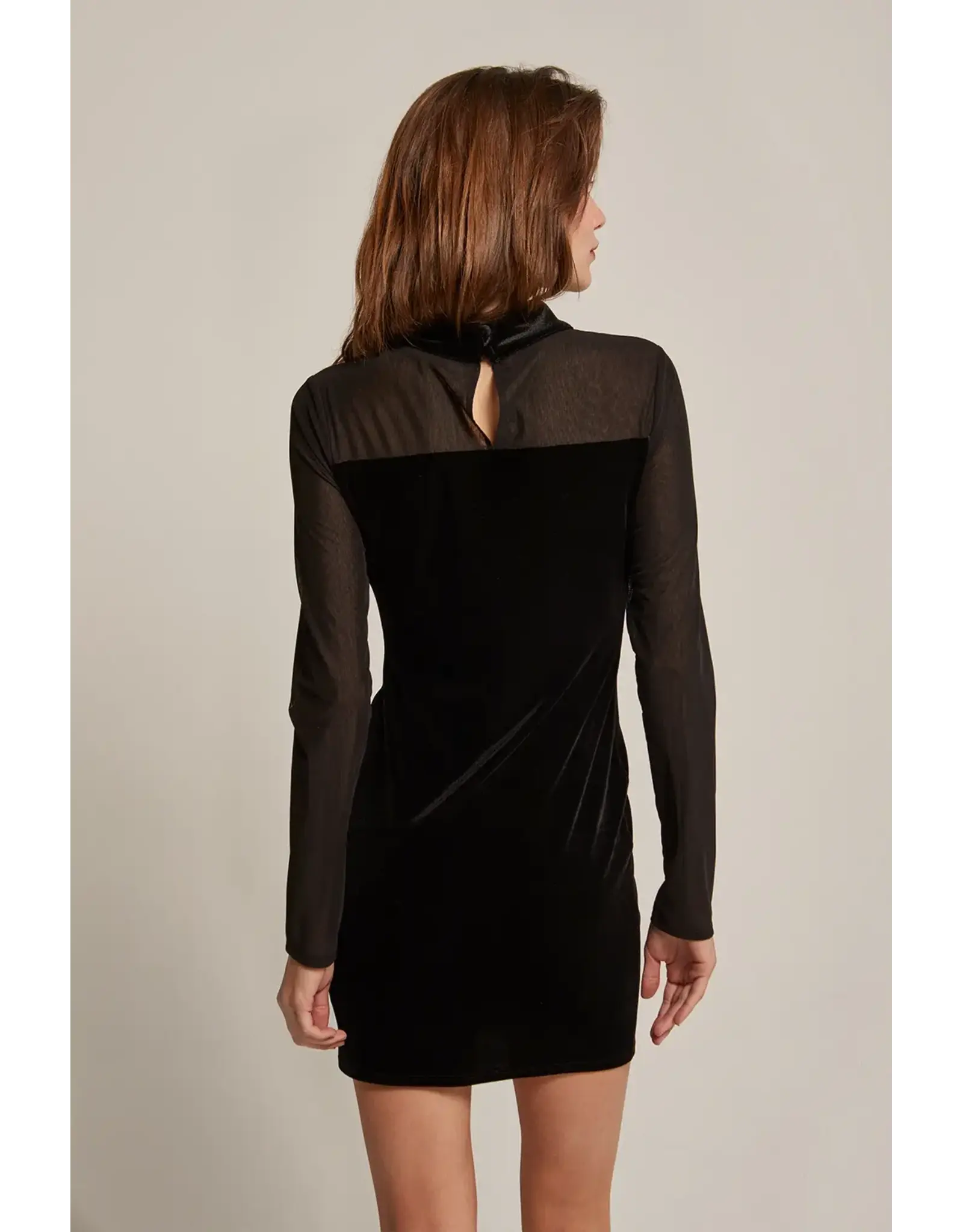 MOCK NECK VELVET MIXED MINI